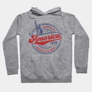 Retro 4th Of July, Groovy 4th Of July, Independence Day, America Land Of The Free Because Of The Brave Hoodie